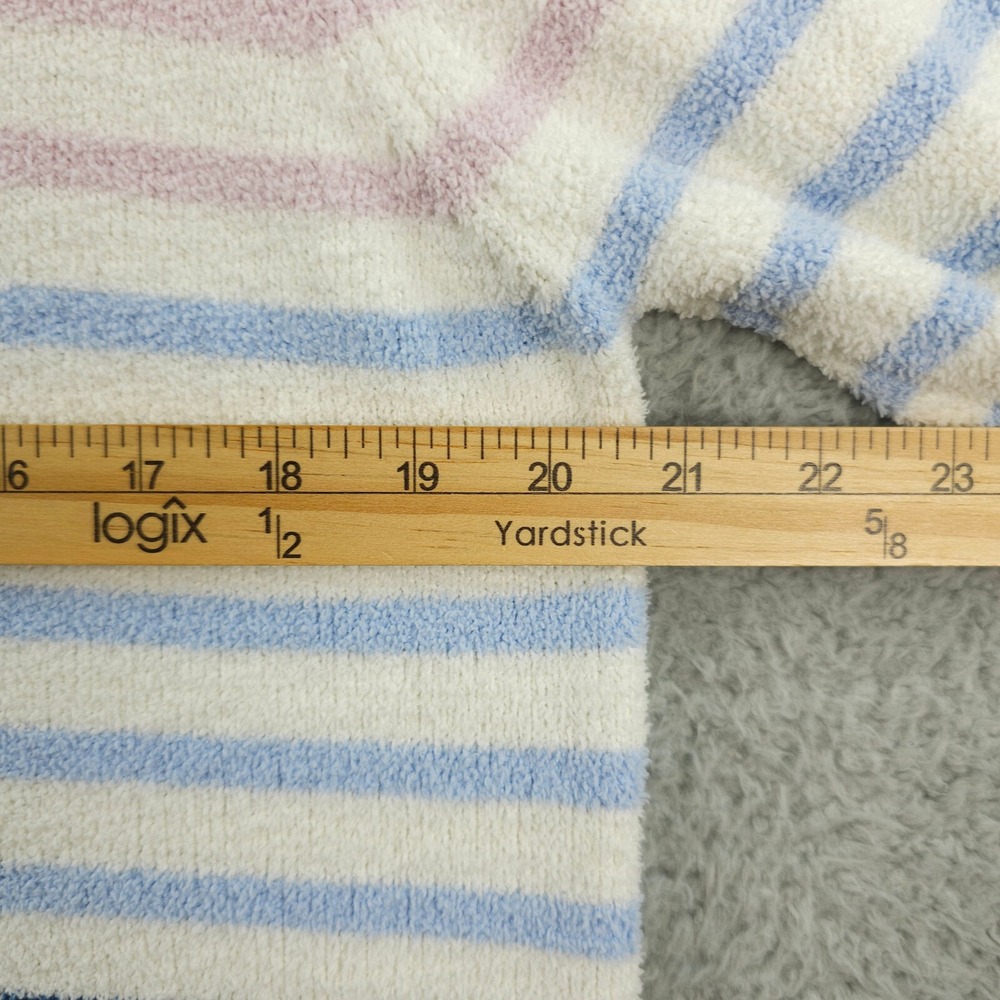 Joules Sweater Womens 12 White Pink Blue Striped Seaham Chenille Fleece Jumper - Picture 8 of 14
